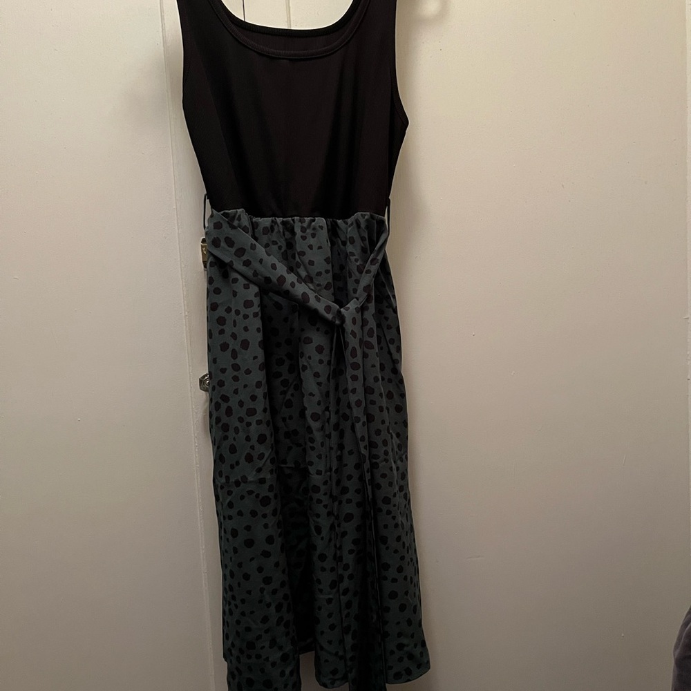 Black and Green Polka Dot Dress